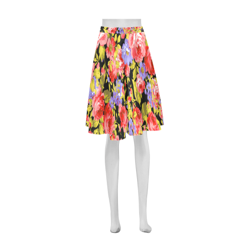 Colorful Flower Pattern Athena Women's Short Skirt (Model D15)
