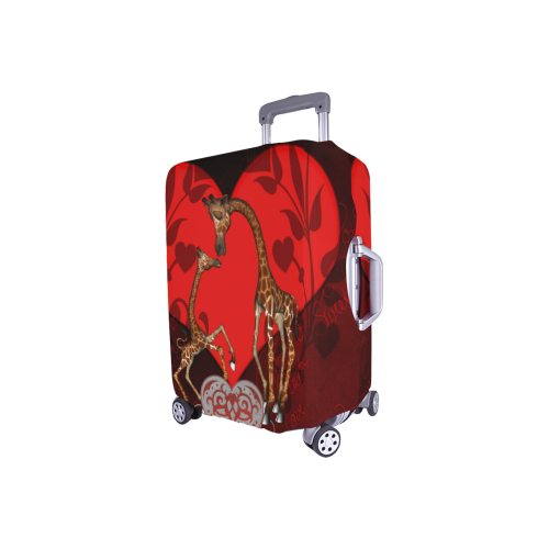 Giraffe mum with baby Luggage Cover/Small 18"-21"