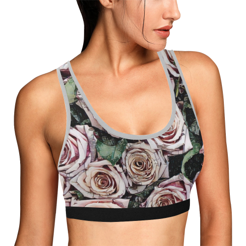 Impression Floral 9196 by JamColors Women's All Over Print Sports Bra (Model T52)