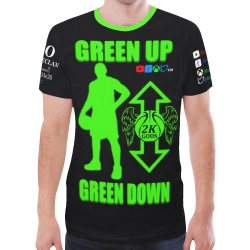 2K GREEN UP GREEN DOWN New All Over Print T-shirt for Men/Large Size (Model T45)