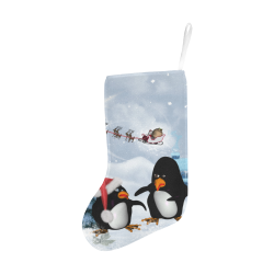Christmas, funny, cute penguin Christmas Stocking (Without Folded Top)