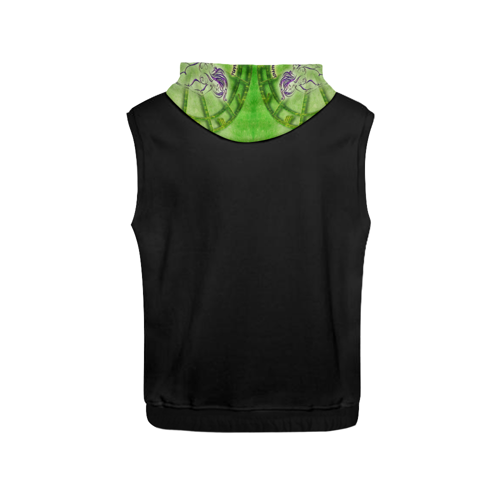 gemini green All Over Print Sleeveless Hoodie for Men (Model H15)