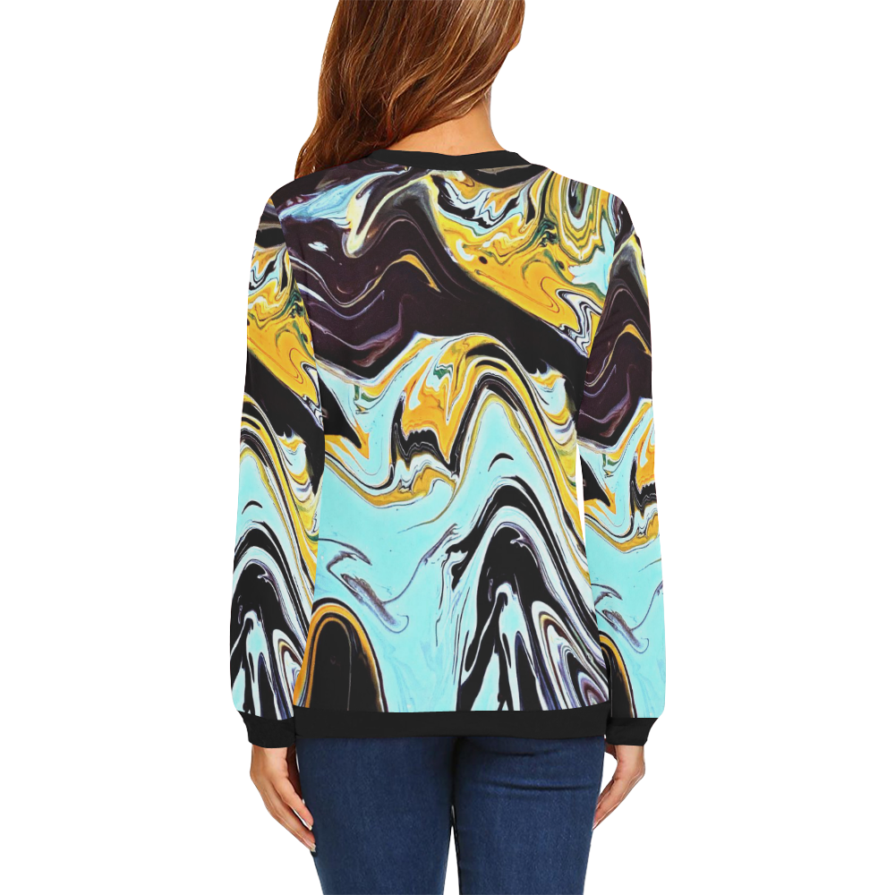 oil_d All Over Print Crewneck Sweatshirt for Women (Model H18)