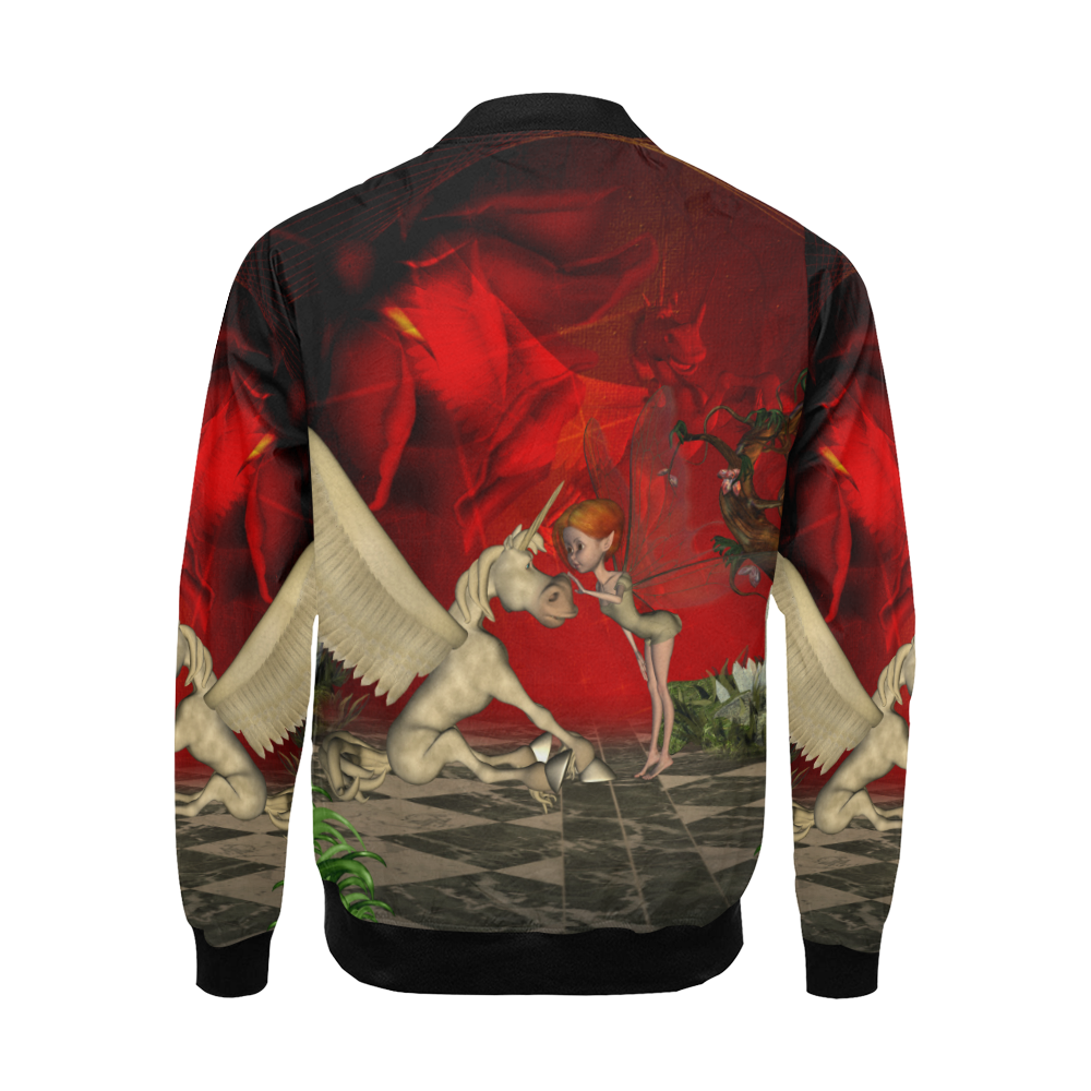 Cute little fairy and pegasus All Over Print Bomber Jacket for Men (Model H19)