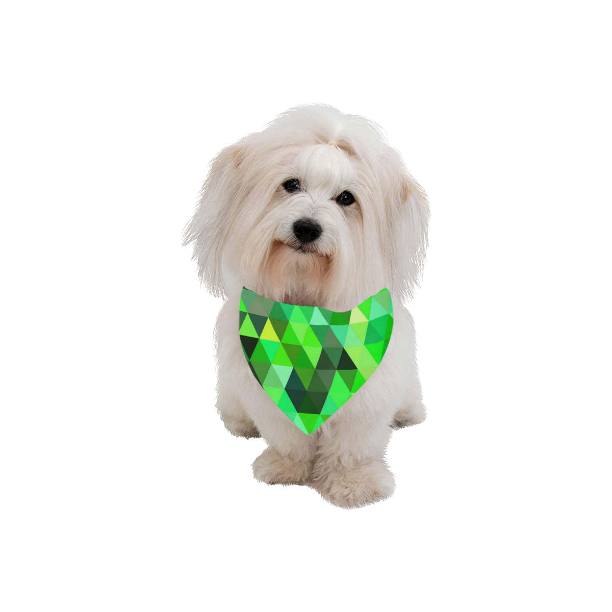 Mosaic Triangles Green Pet Dog Bandana/Large Size