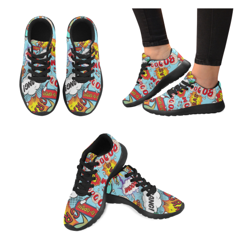 comic-pattern-design Kid's Running Shoes (Model 020)