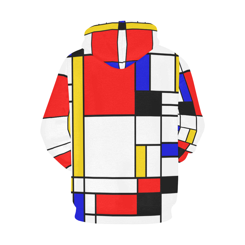 Bauhouse Composition Mondrian Style All Over Print Hoodie for Men/Large Size (USA Size) (Model H13)