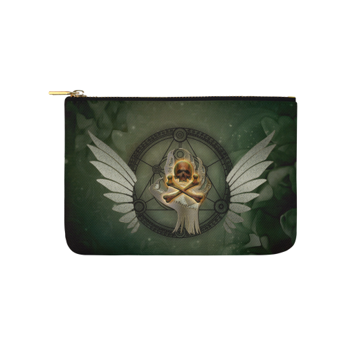 Skull in a hand Carry-All Pouch 9.5''x6''