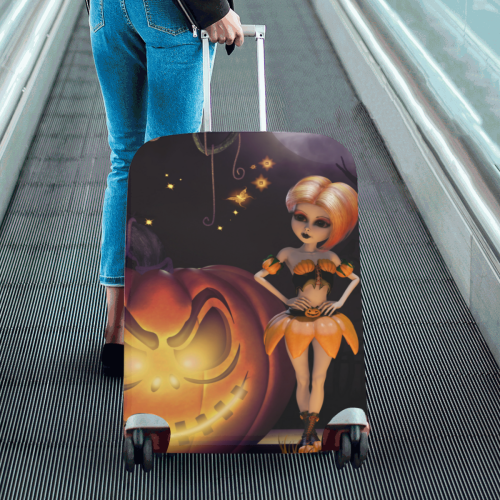 Halloween, girl with pumpkin Luggage Cover/Large 26"-28"