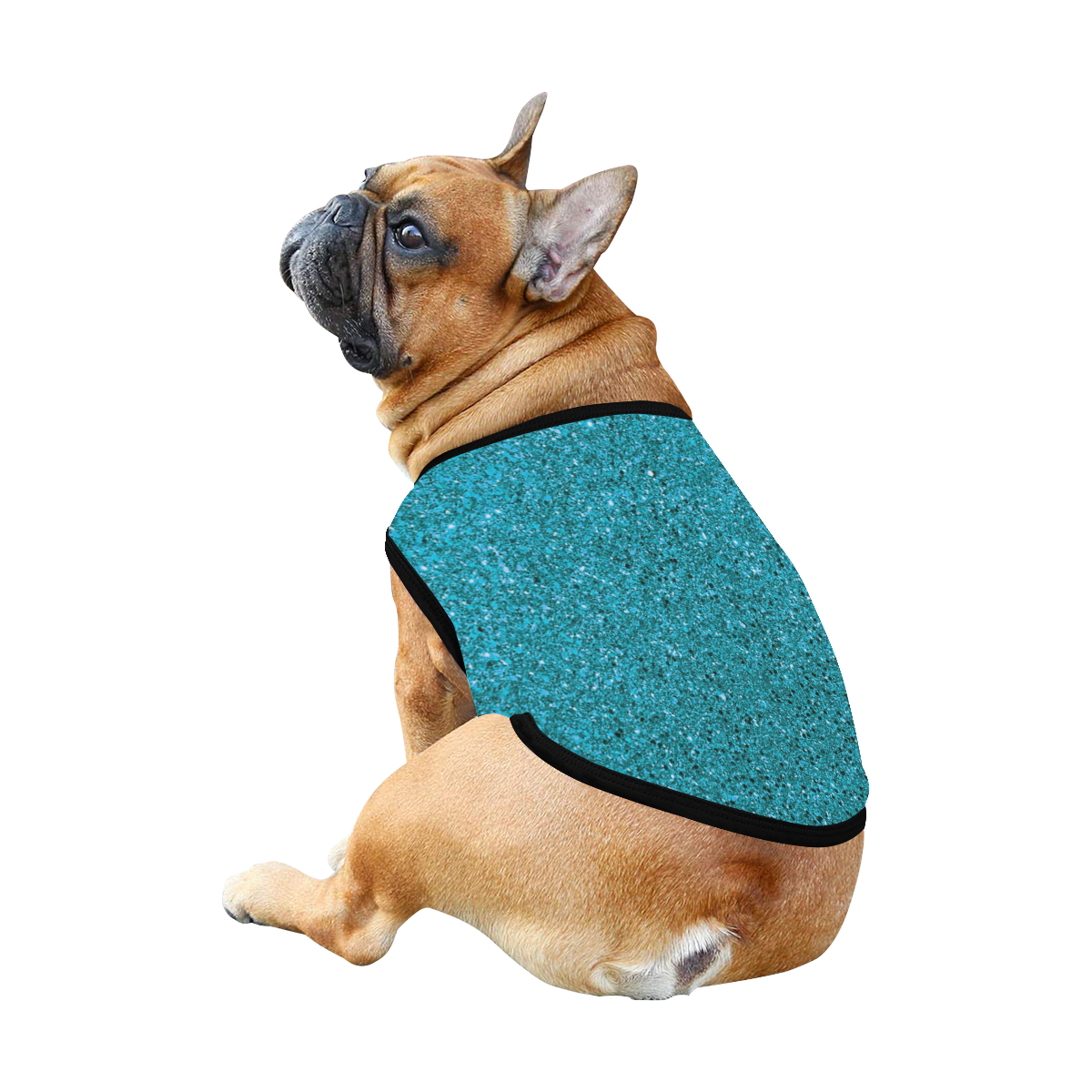 Turquoise Glitter All Over Print Pet Tank Top