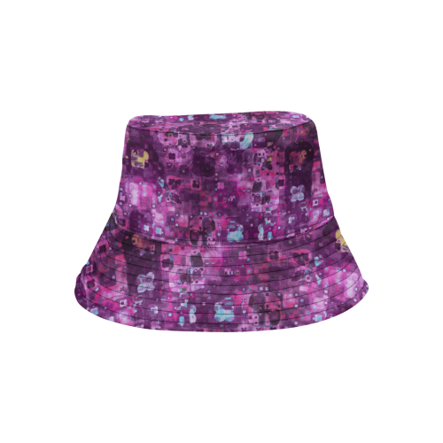 Purple Pink Floral Grunge All Over Print Bucket Hat