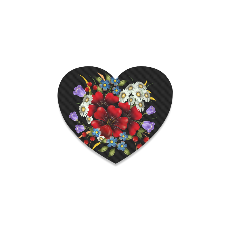 Bouquet Of Flowers Heart Coaster