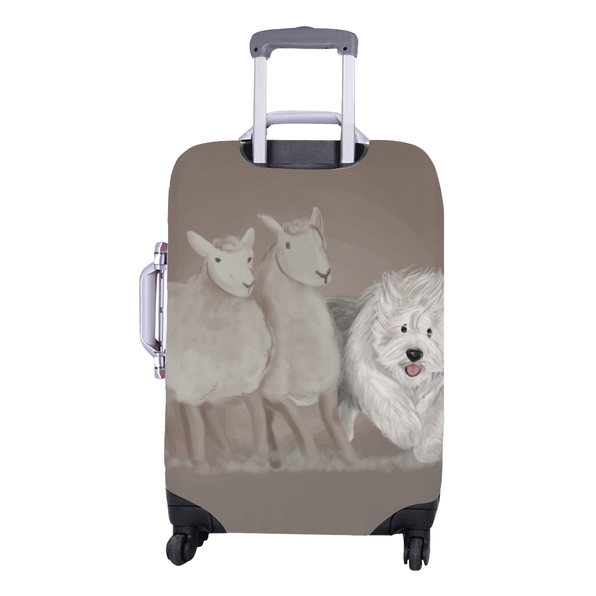 sheepdog-herding Luggage Cover/Medium 22"-25"