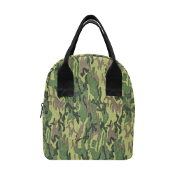 Military Camo Green Woodland Camouflage Zipper Lunch Bag (Model 1689)