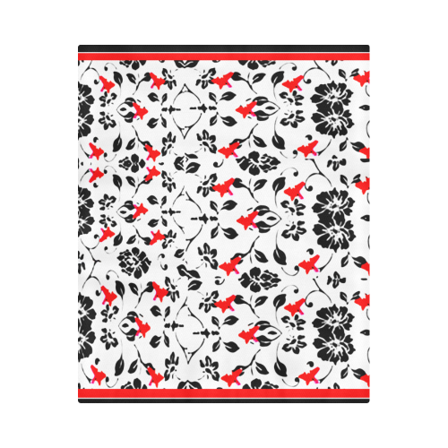 Tiny red and black floral duvet cover Duvet Cover 86"x70" ( All-over-print)