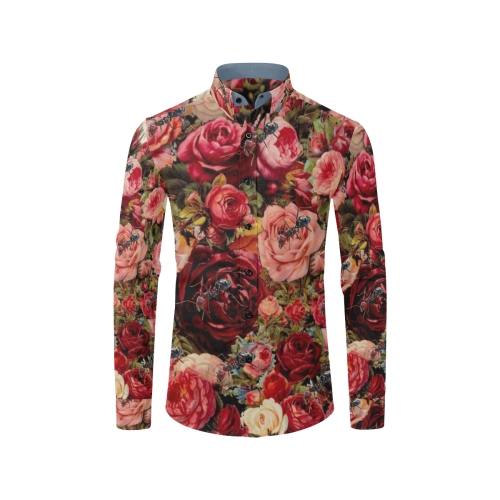 Ants n Roses Men's All Over Print Casual Dress Shirt (Model T61)