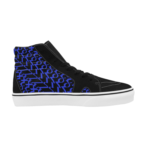 NUMBERS Collection 1234567 Blue/Black Men's High Top Skateboarding Shoes (Model E001-1)