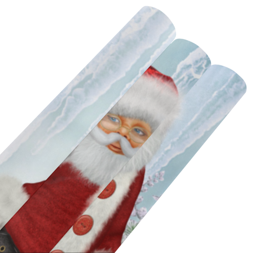 Santa Claus with penguin Gift Wrapping Paper 58"x 23" (3 Rolls)
