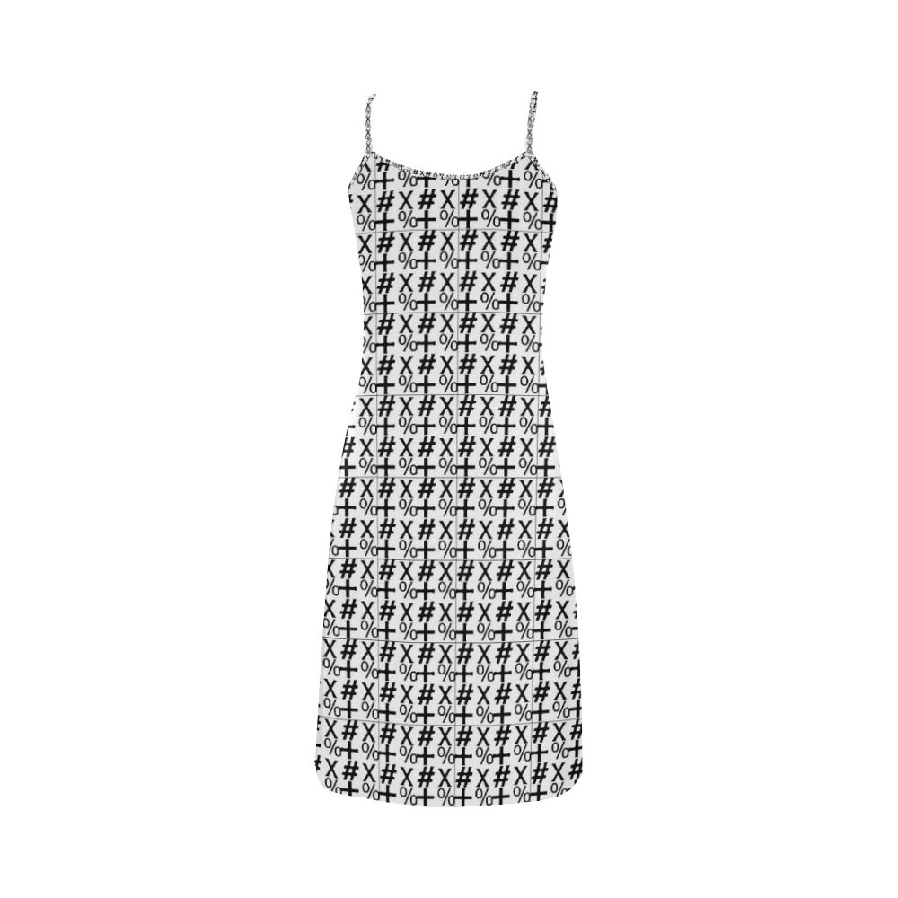 NUMBERRS Collection Symbols White/Black Alcestis Slip Dress (Model D05)