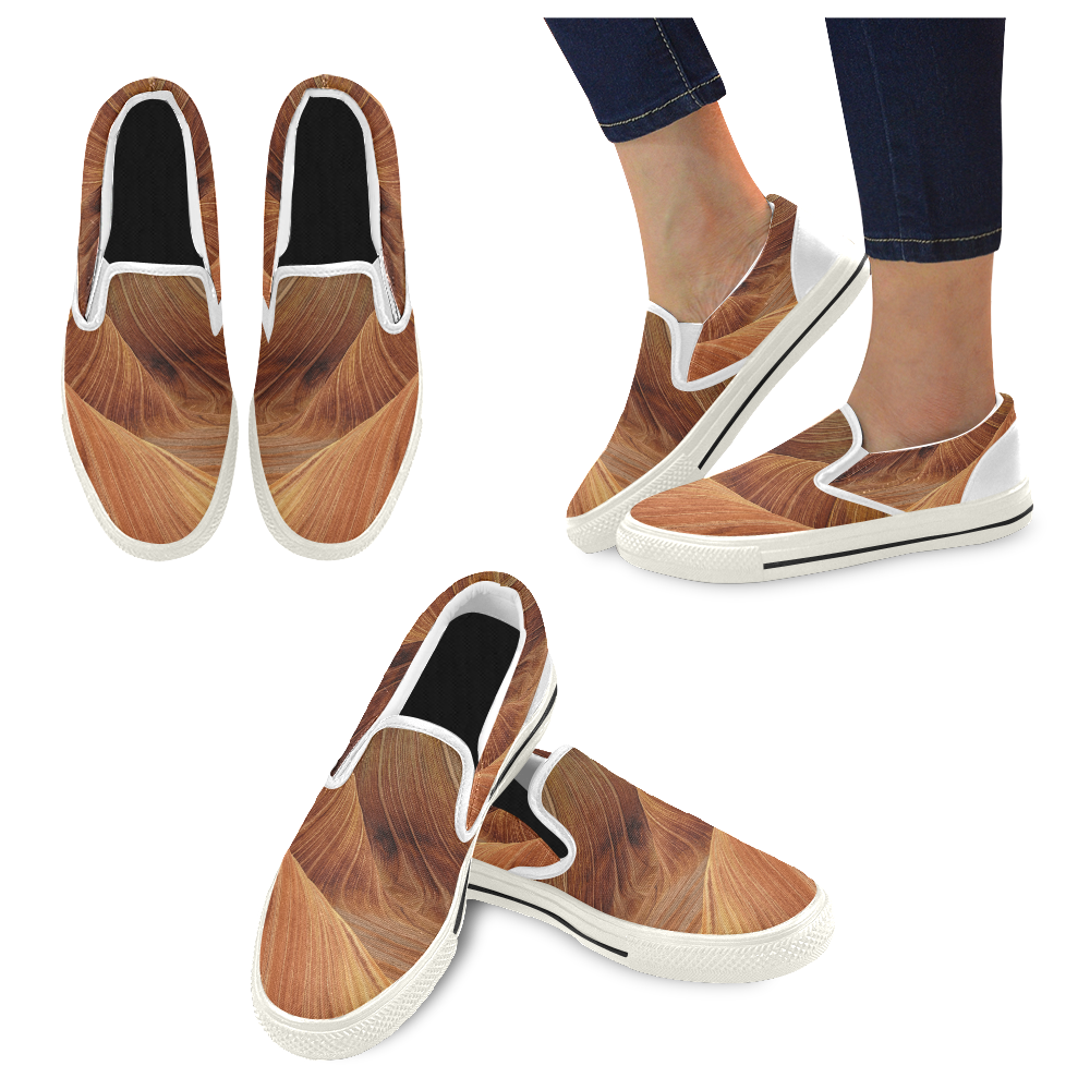 Sandstone Women's Slip-on Canvas Shoes/Large Size (Model 019)