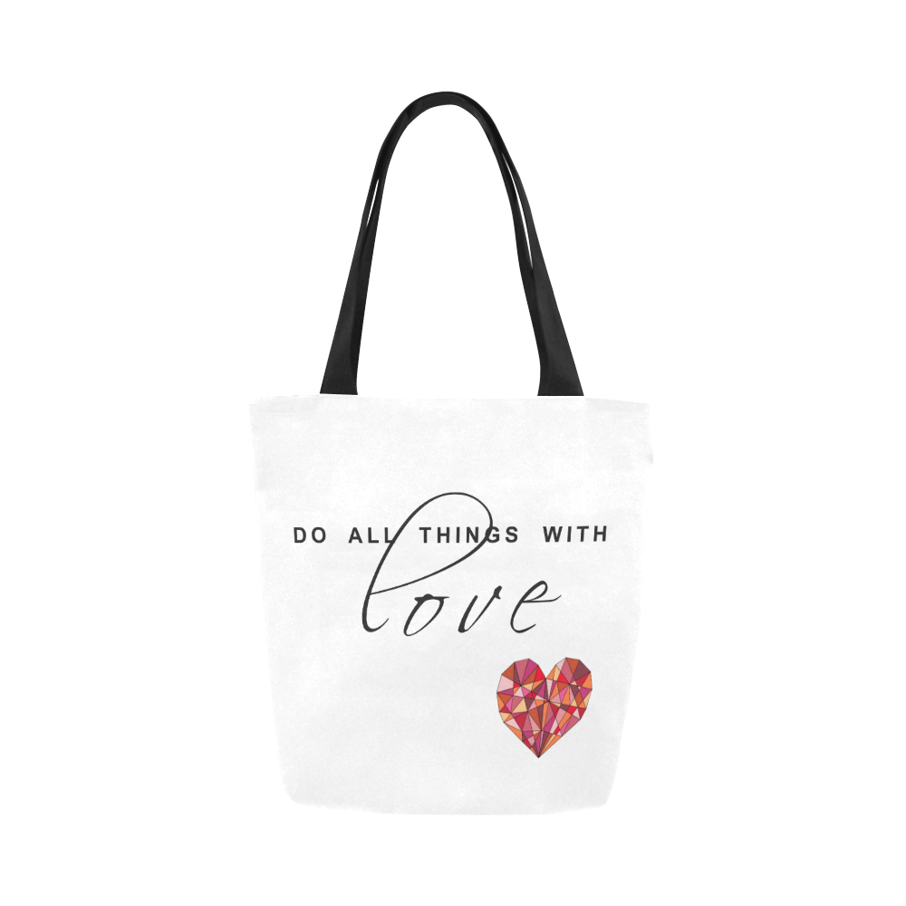 RED HEART WIREFRAME Canvas Tote Bag (Model 1657)
