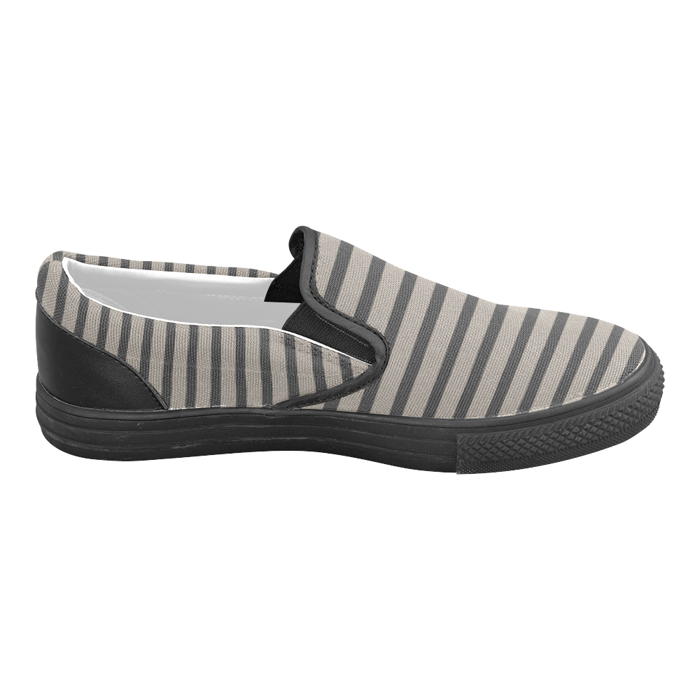 Striped Men's Slip-on Canvas Shoes (Model 019)