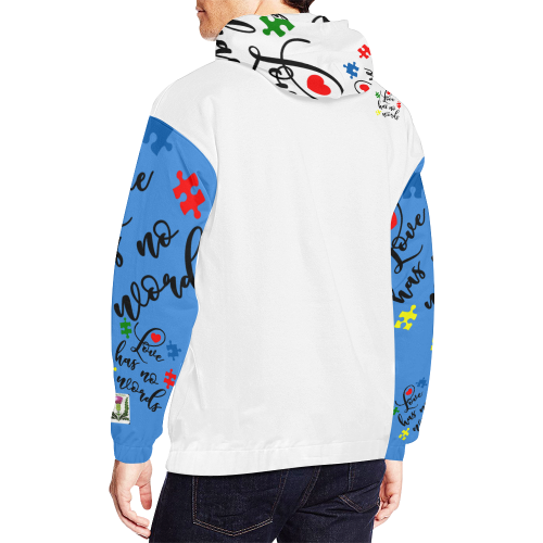 Fairlings Delight's Autism- Love has no words Men's Hoodie 53086Gg3 All Over Print Hoodie for Men (USA Size) (Model H13)