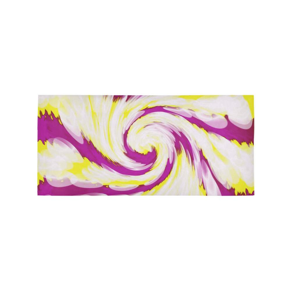 Pink Yellow Tie Dye Swirl Abstract Area Rug 7'x3'3''