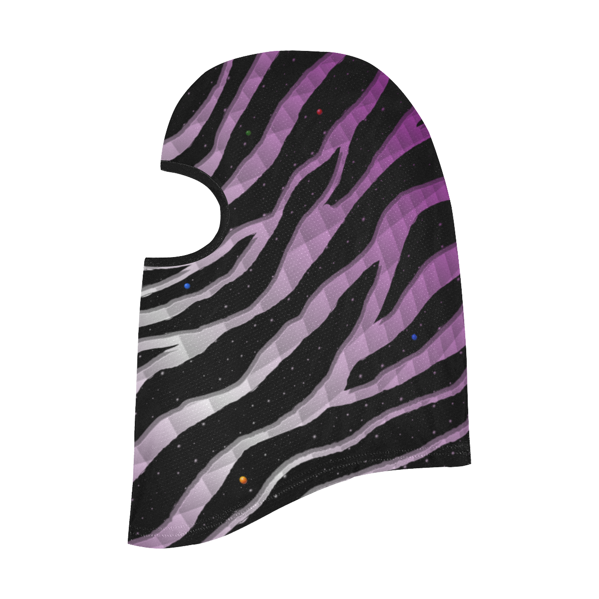 Ripped SpaceTime Stripes - Purple/White All Over Print Balaclava