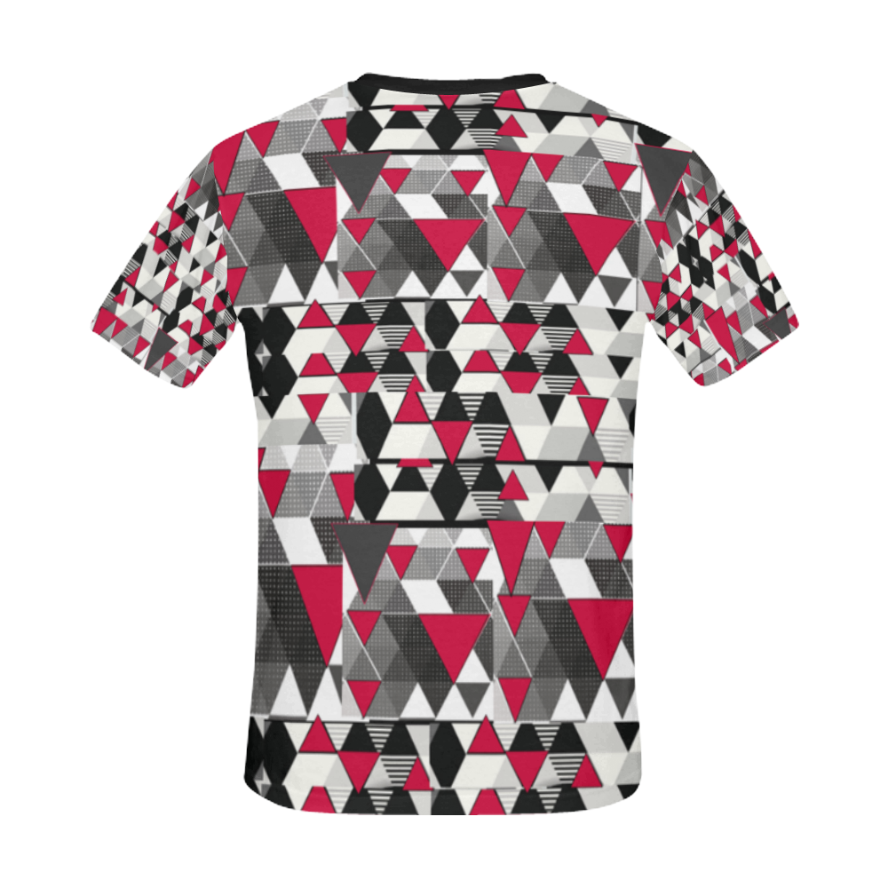 Red And Black Abstract Vector Designs All Over Print T-Shirt for Men/Large Size (USA Size) Model T40)