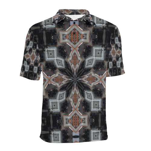 Lots of Squares Men's All Over Print Polo Shirt (Model T55)