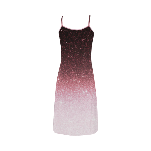 rose gold Glitter gradient Alcestis Slip Dress (Model D05)