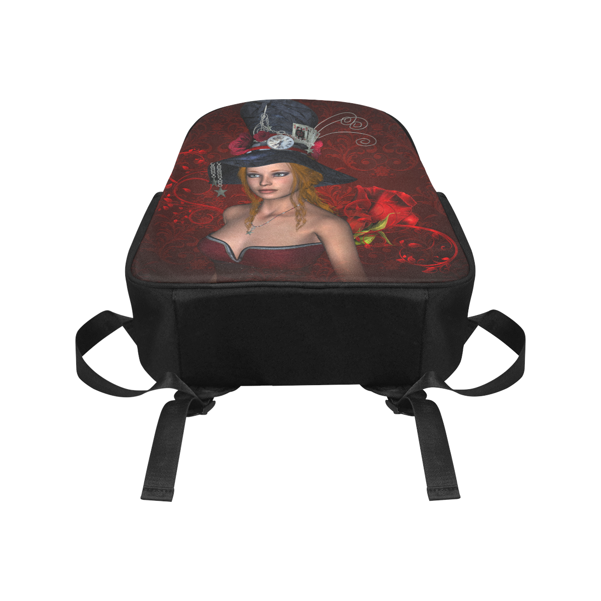 Beautiful steampunk lady, awesome hat Multi-Pocket Fabric Backpack (Model 1684)