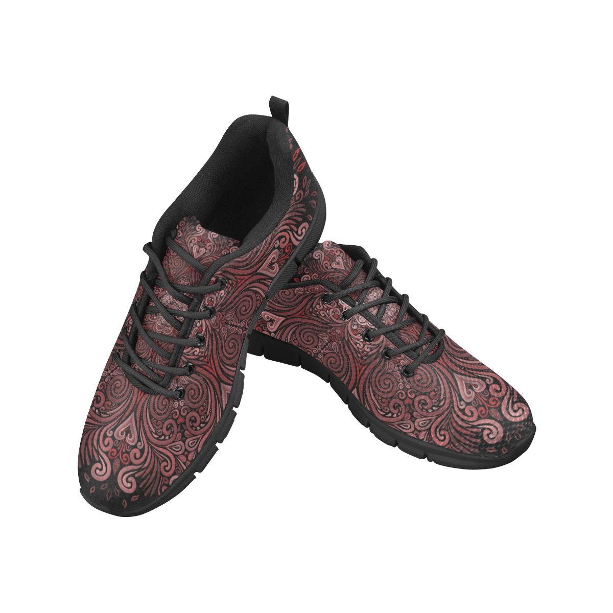 Red, orange, pink, brown 3D Mandala Pattern Women's Breathable Running Shoes (Model 055)