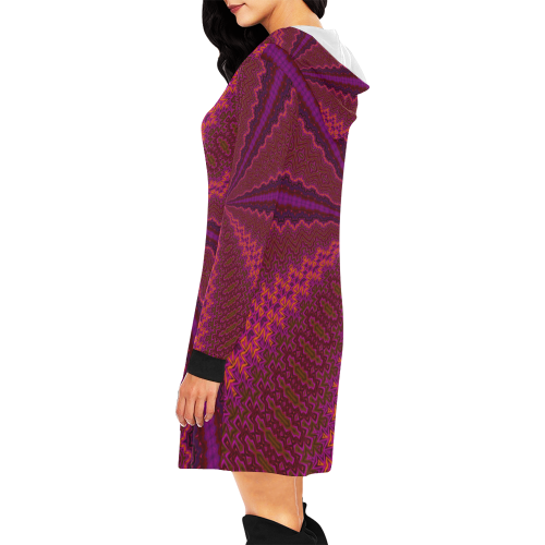 SQWURLZ All Over Print Hoodie Mini Dress (Model H27)