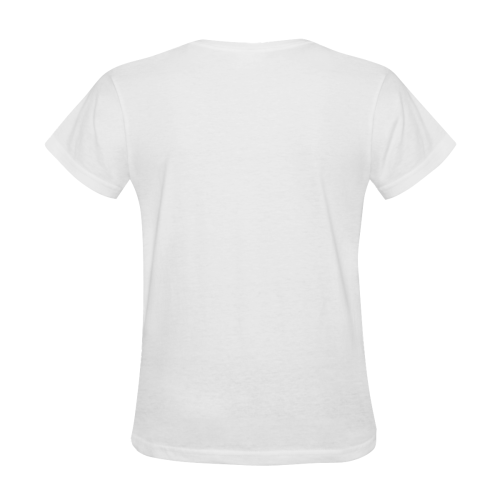 Biker Sugar Skull White Women's T-Shirt in USA Size (Two Sides Printing)