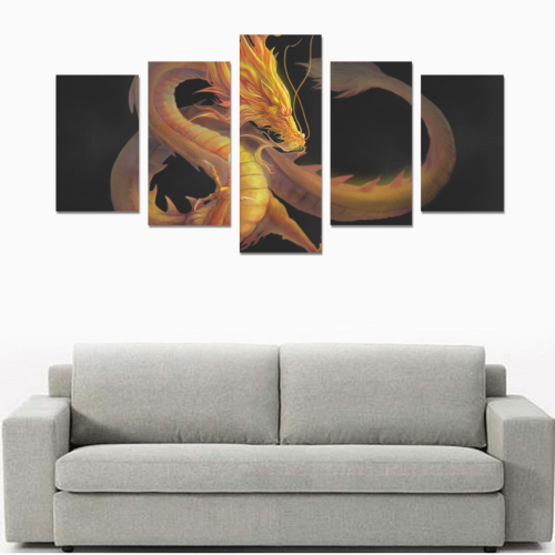 dragon gold Canvas Print Sets C (No Frame)