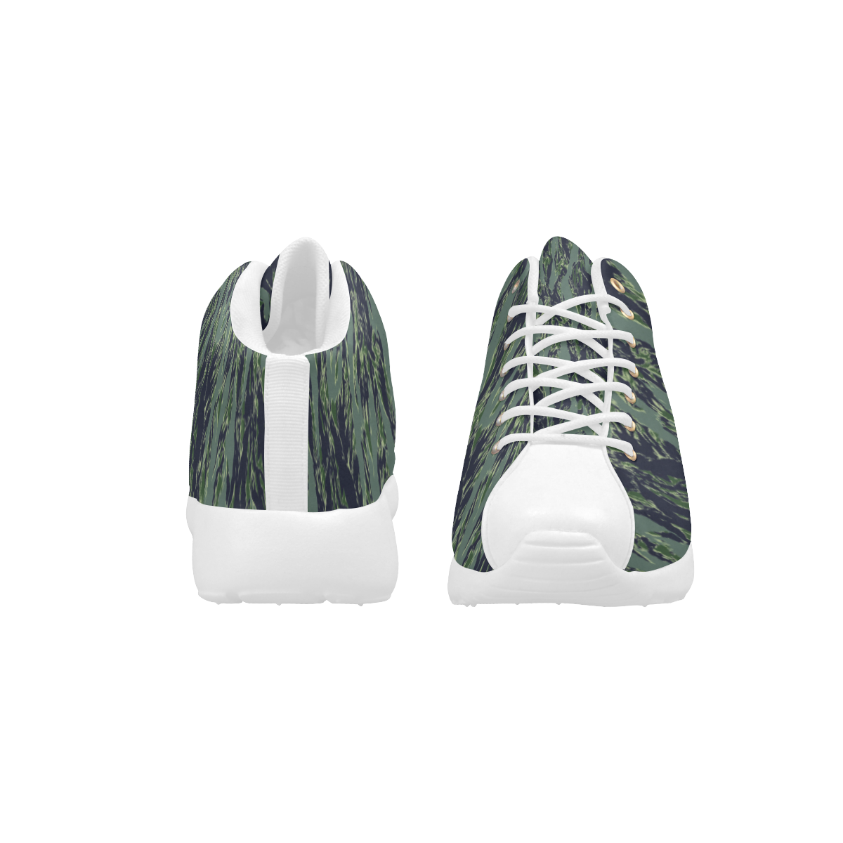 Jungle Tiger Stripe Green Camouflage Men's Basketball Training Shoes (Model 47502)