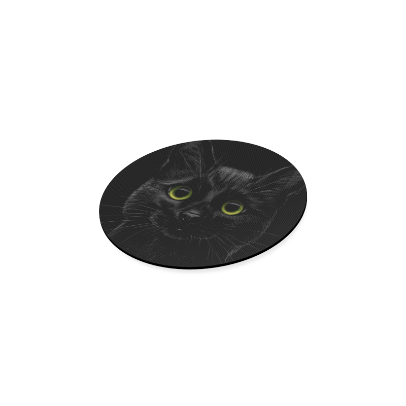Black Cat Round Coaster