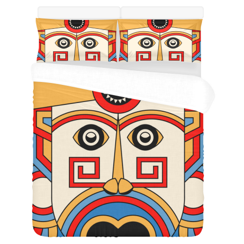 Aztec Religion Tribal 3-Piece Bedding Set