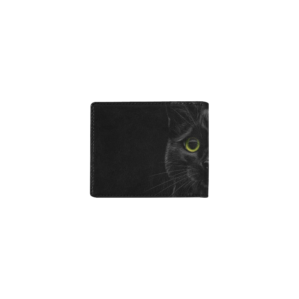 Black Cat Mini Bifold Wallet (Model 1674)