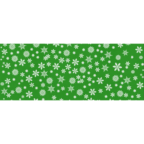 Christmas White Snowflakes on Green Gift Wrapping Paper 58"x 23" (1 Roll)