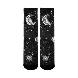 Mystic Stars, Moon and Sun Mid-Calf Socks (Black Sole)