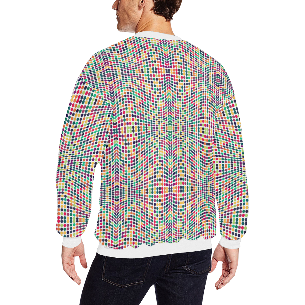 dots large Men's Oversized Fleece Crew Sweatshirt (Model H18)