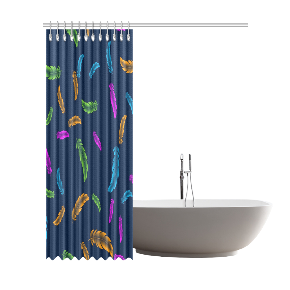 Neon Feathers Shower Curtain 72"x84"