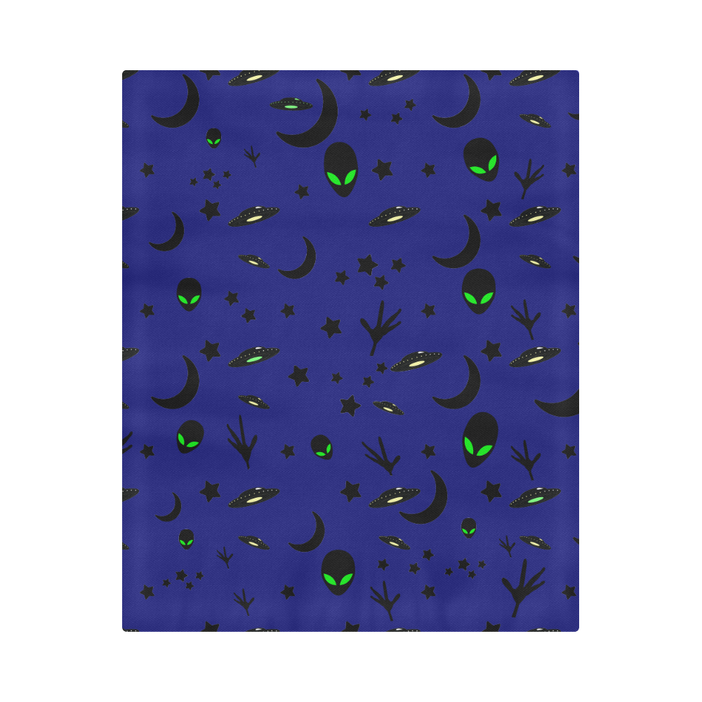 Alien Flying Saucers Stars Pattern Duvet Cover 86"x70" ( All-over-print)