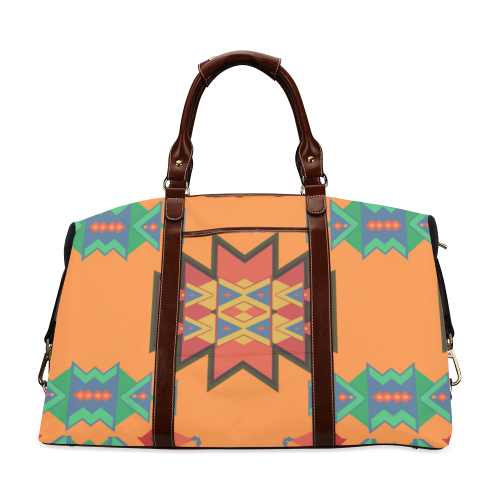 Misc shapes on an orange background Classic Travel Bag (Model 1643) Remake