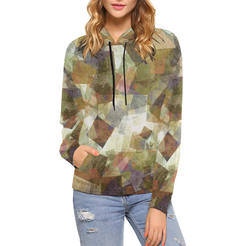 abstract squares All Over Print Hoodie for Women (USA Size) (Model H13)