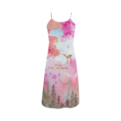 Little Deer in the Magic Pink Forest Alcestis Slip Dress (Model D05)