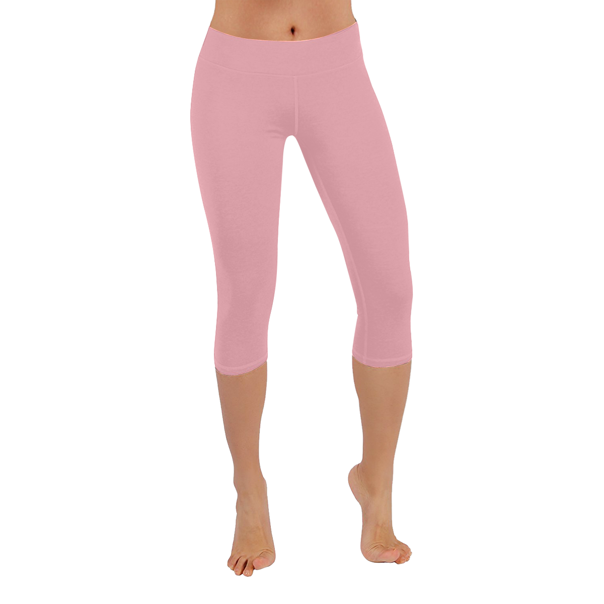 color light pink Women's Low Rise Capri Leggings (Invisible Stitch) (Model L08)